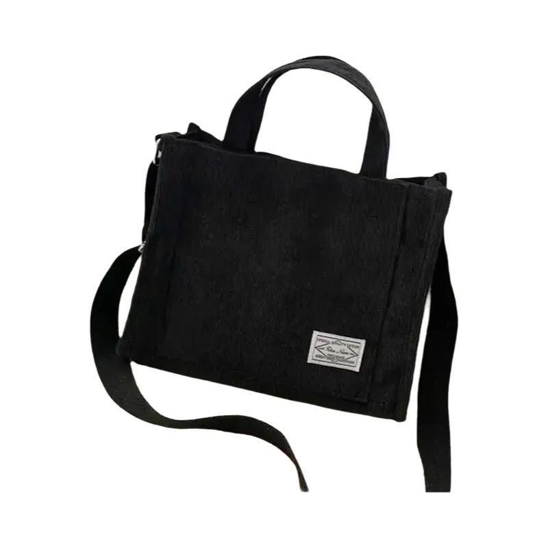 Bolsa Tote De Corduroy Para Mulheres, Bolsa Casual De Ombro